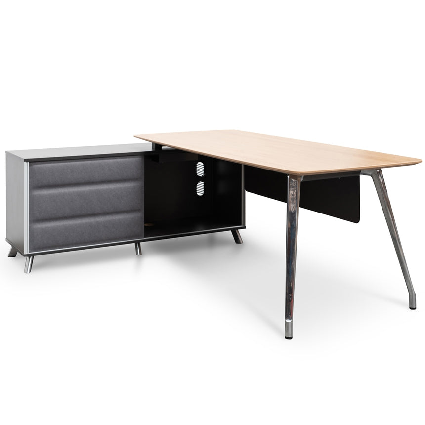 2m Left  Return Office Desk | Natural - Black | Myka Home