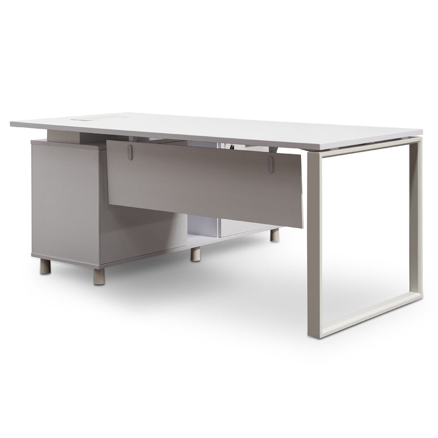 180cm Executive Office Desk Right Return | White | Myka Home - View 2