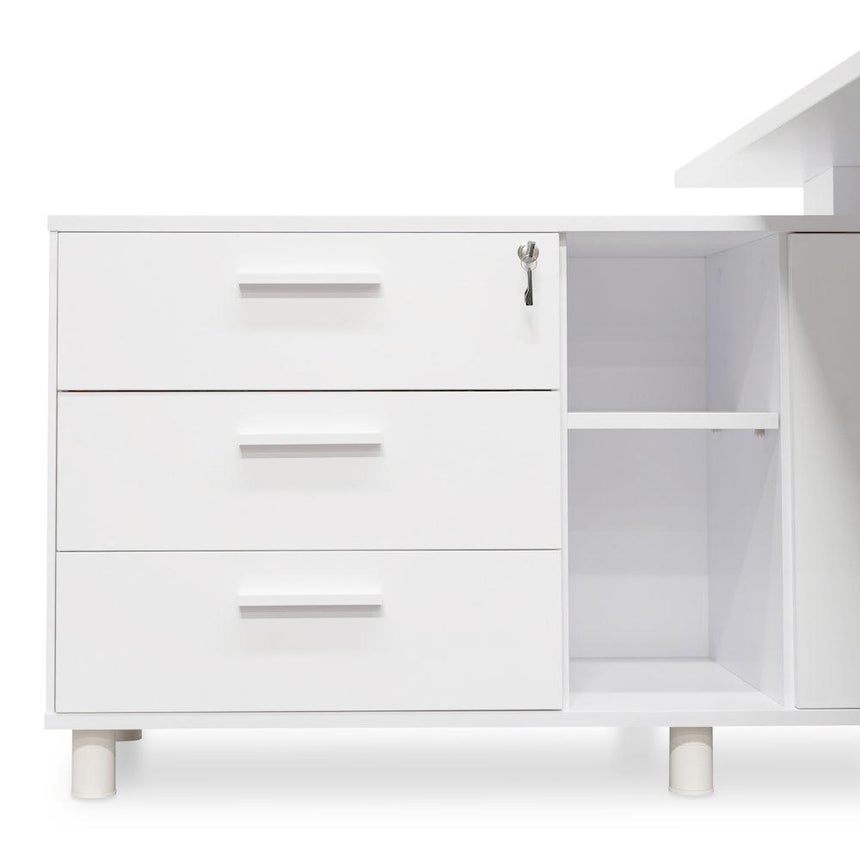 180cm Executive Office Desk Left Return | White | Myka Home - View 7