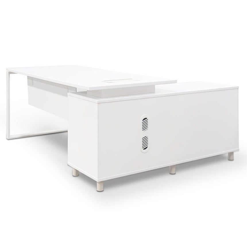 180cm Executive Office Desk Left Return | White | Myka Home - View 5