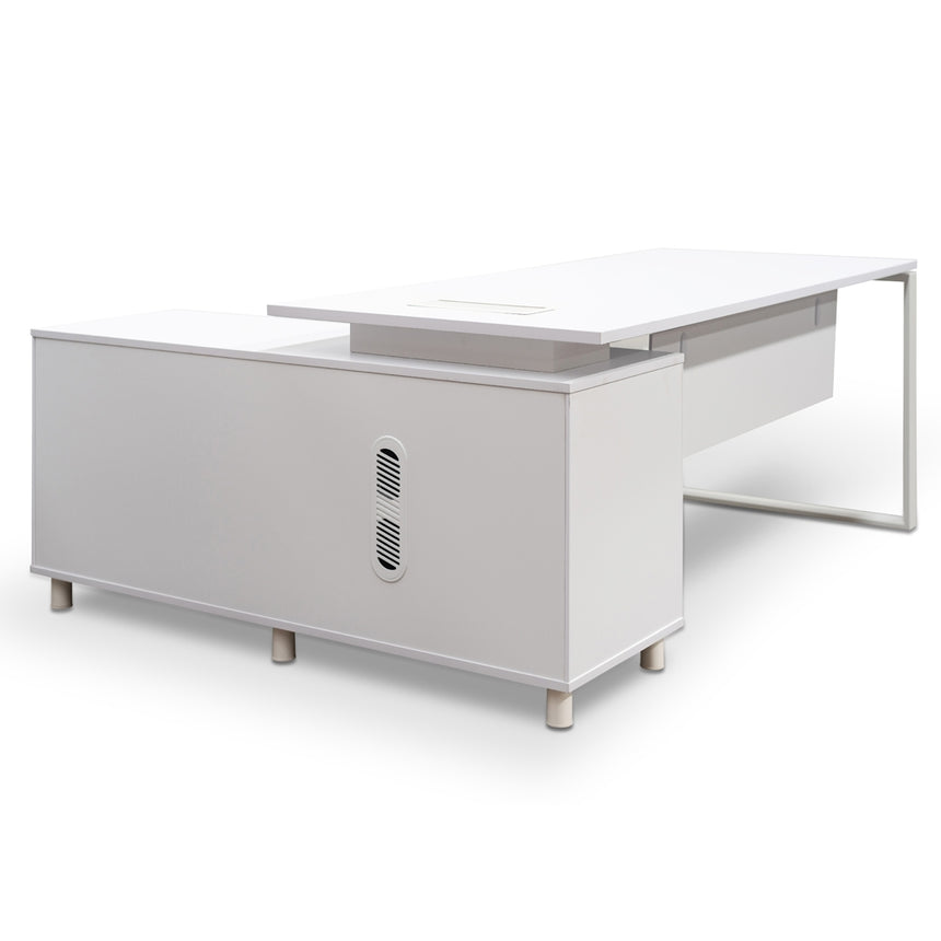 180cm Executive Office Desk Right Return | White | Myka Home - View 7