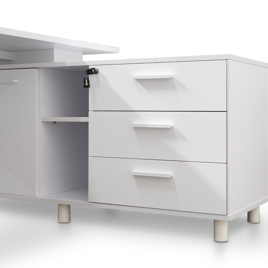180cm Executive Office Desk Right Return | White | Myka Home - View 6