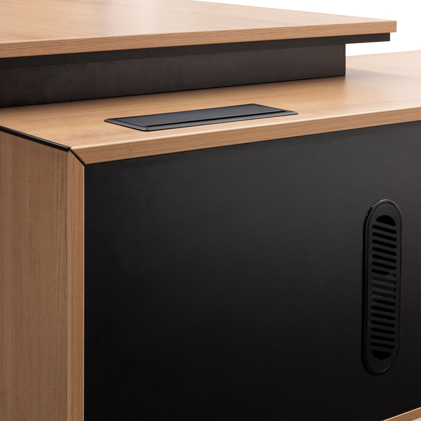 2.3m Left Return Office Desk | Natural | Myka Home - View 12