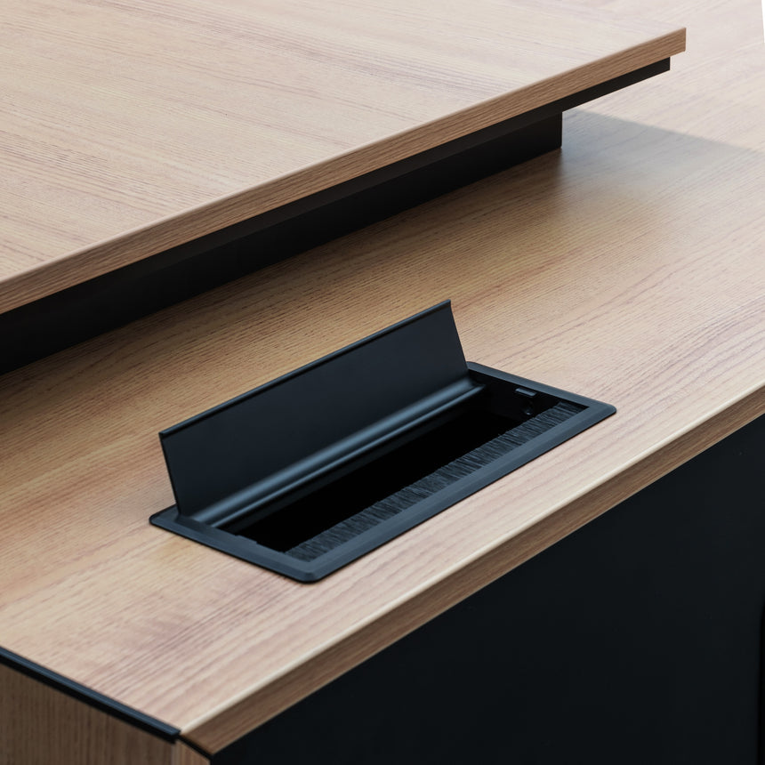 2.3m Left Return Office Desk | Natural | Myka Home - View 13