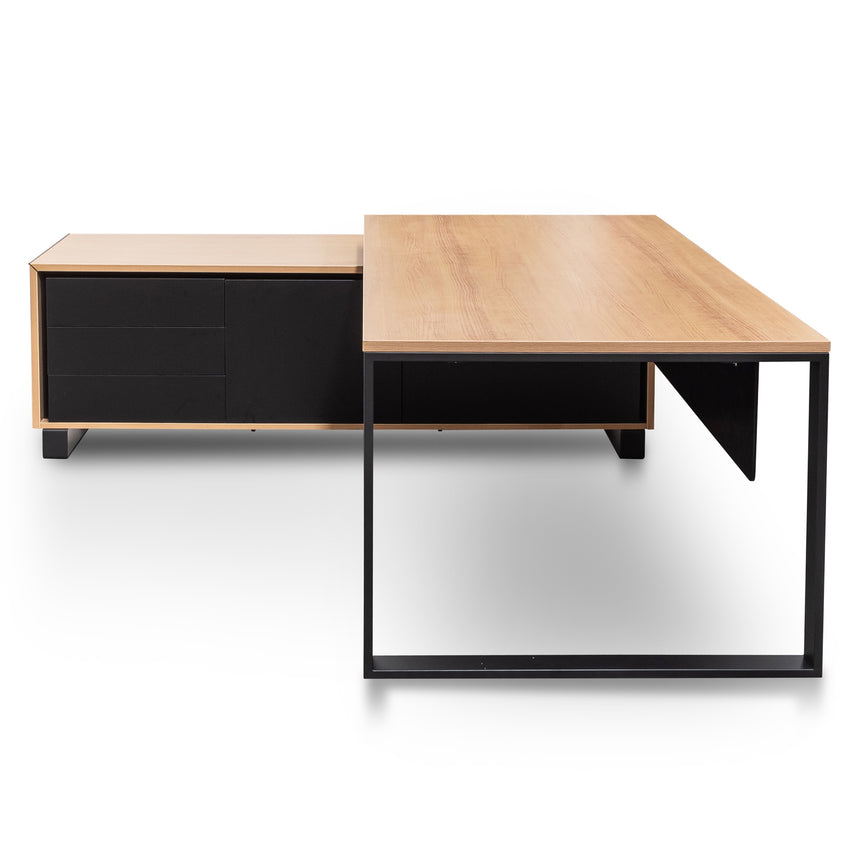 2.3m Left Return Office Desk | Natural | Myka Home - View 3