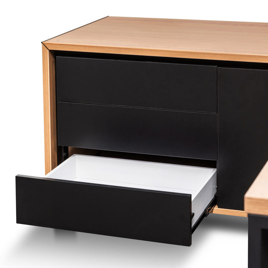2.3m Left Return Office Desk | Natural | Myka Home - View 7