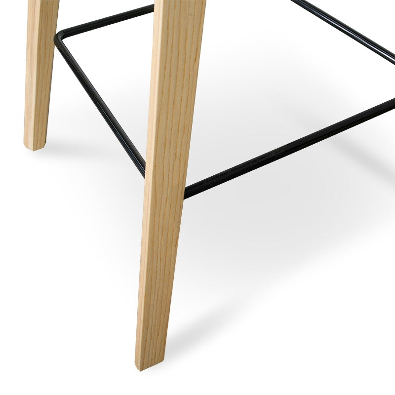 65cm Bar Stool in White And Natural - View 5