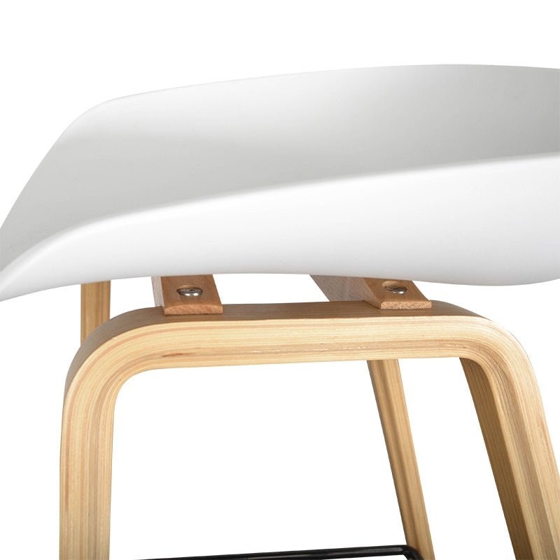 65cm Bar Stool in White And Natural - View 8