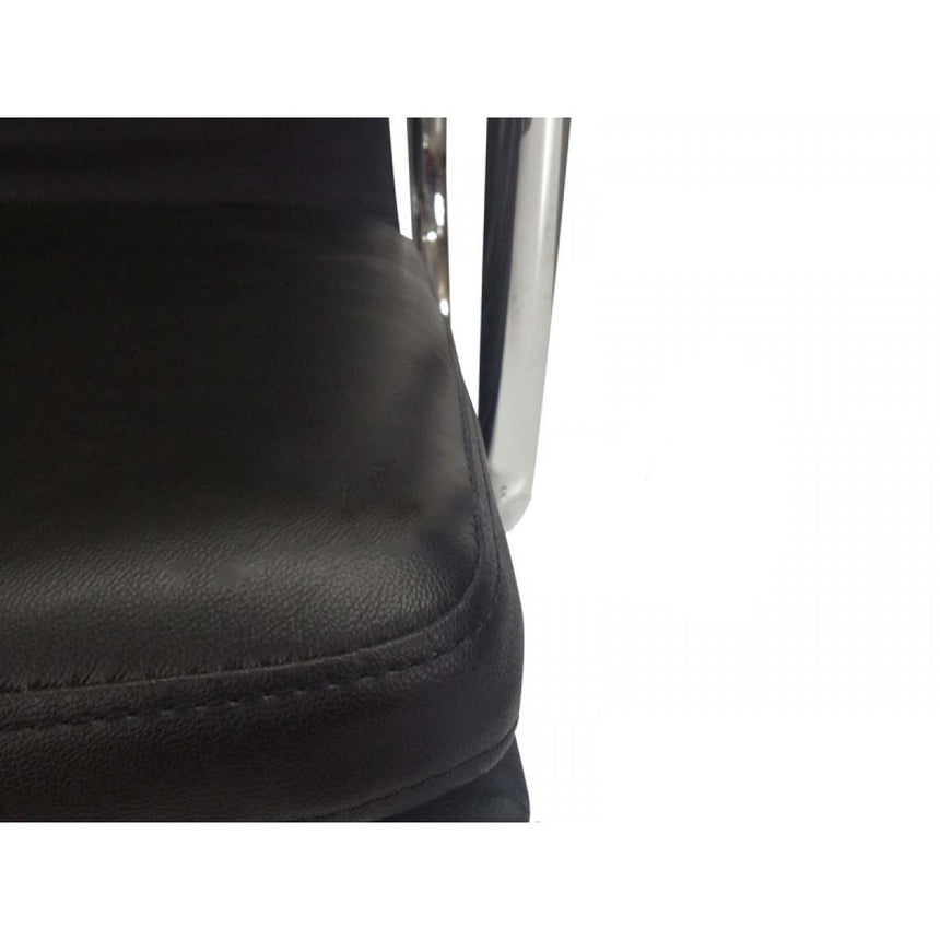 Low Back Office Chair - Black Leather - View 5