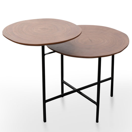Side Table | Walnut - Black Legs | Myka Home
