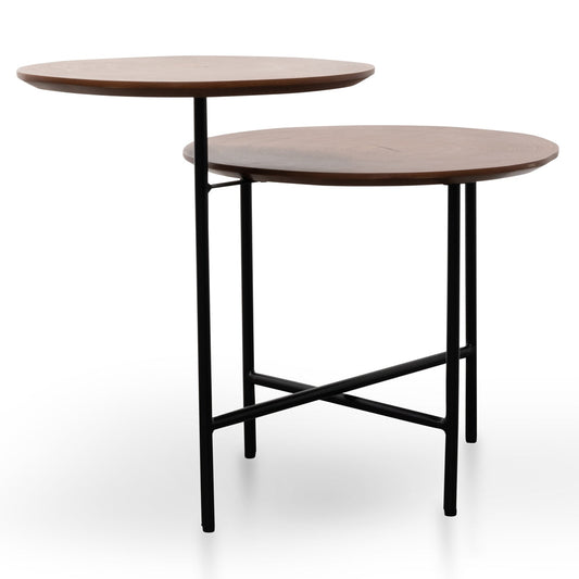 Side Table | Walnut - Black Legs | Myka Home