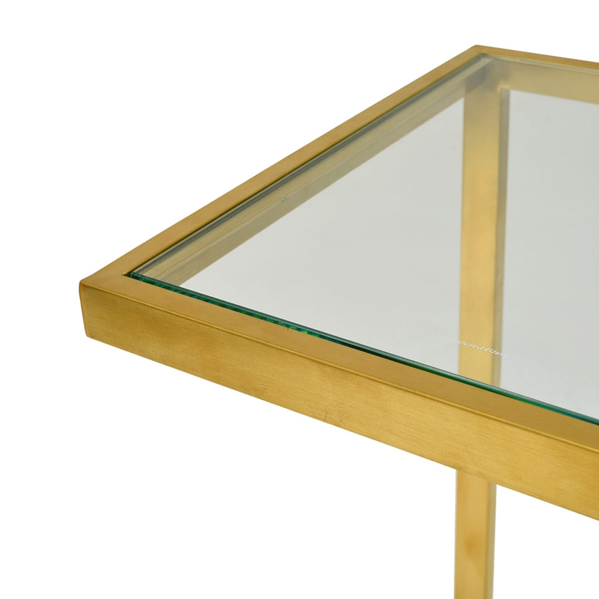 Glass Side Table | Gold Base  (Set of 3) | Myka Home - View 6