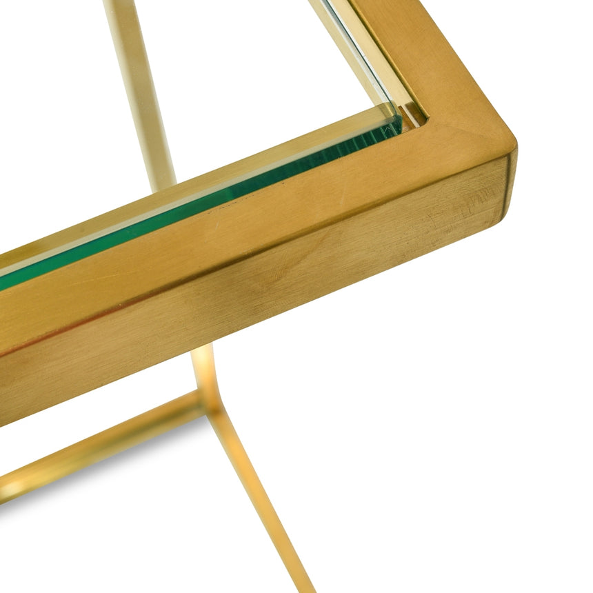 Glass Side Table | Gold Base  (Set of 3) | Myka Home - View 7
