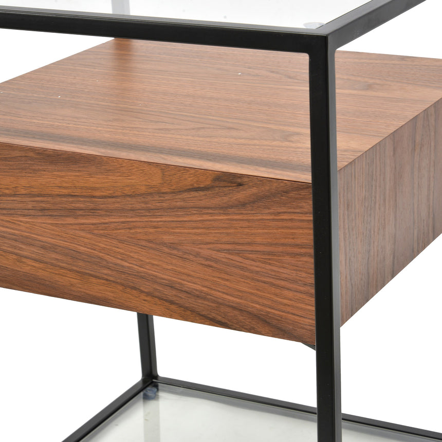 CST311WAL-IG Glass Side Table - Walnut - View 2