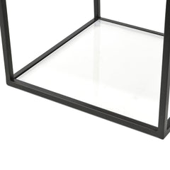 CST311WAL-IG Glass Side Table - Walnut