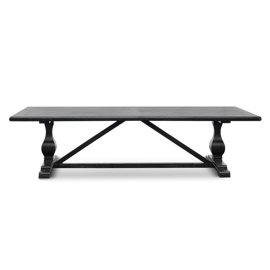 3m Reclaimed Dining Table - Black- 120cm (W) - Thick Top - View 2