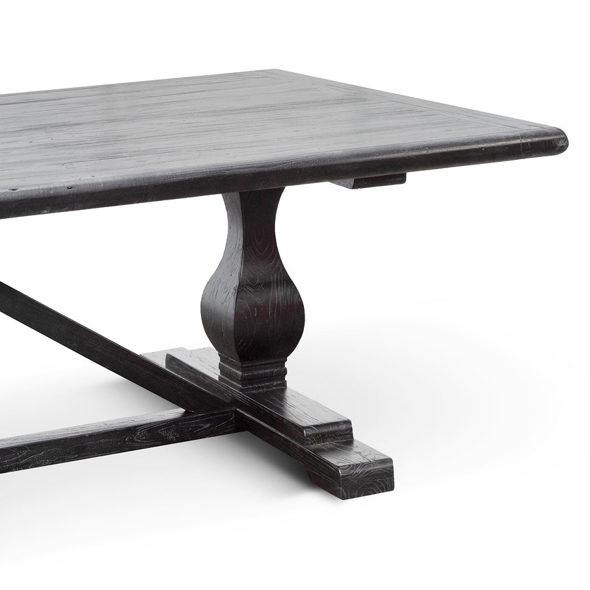 3m Reclaimed Dining Table - Black- 120cm (W) - Thick Top - View 5