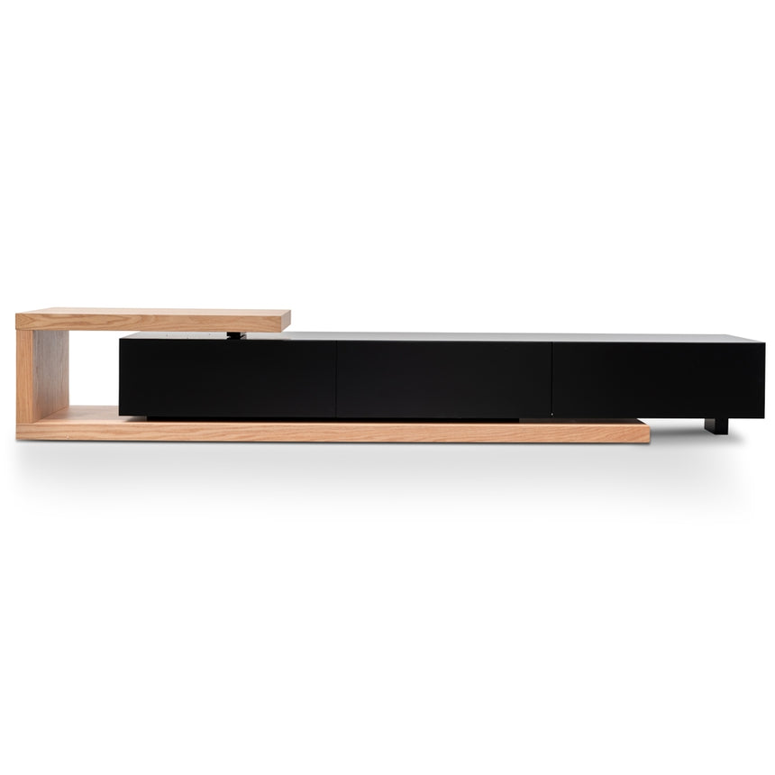 2.4m Entertainment TV Unit | Natural Oak - Black matt | Myka Home - View 2