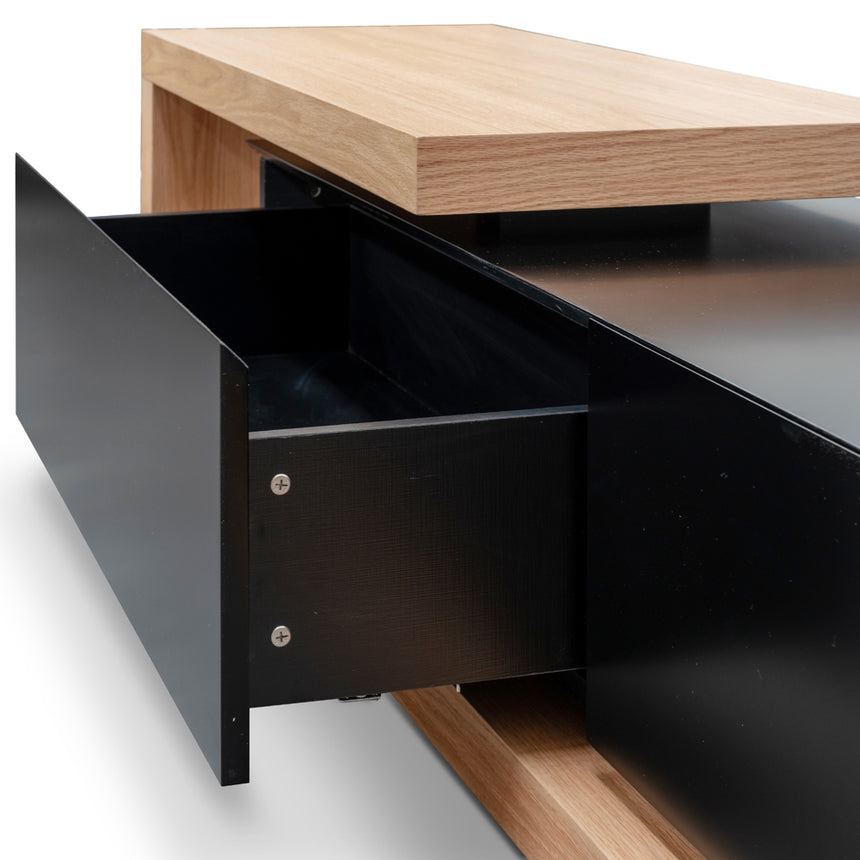 2.4m Entertainment TV Unit | Natural Oak - Black matt | Myka Home - View 4