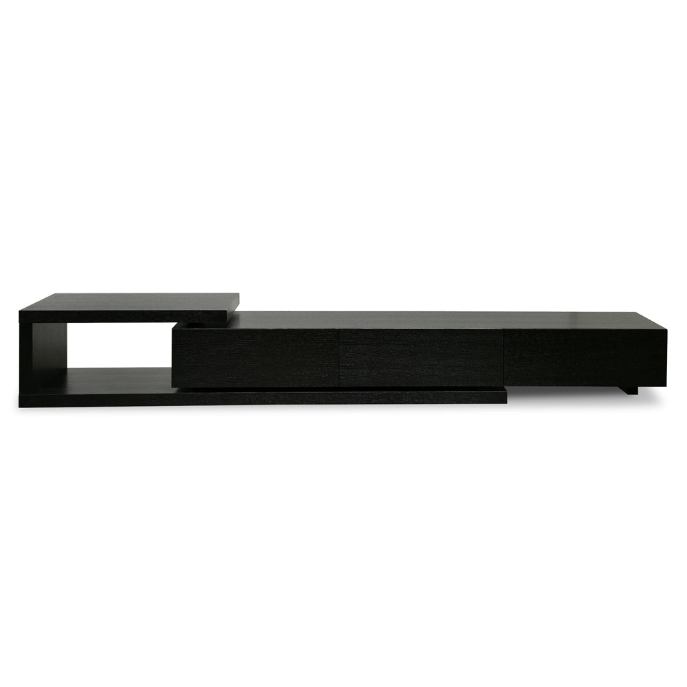 Lowline 2.4-3.07m Entertainment TV Unit | Full Black | Myka Home - View 8