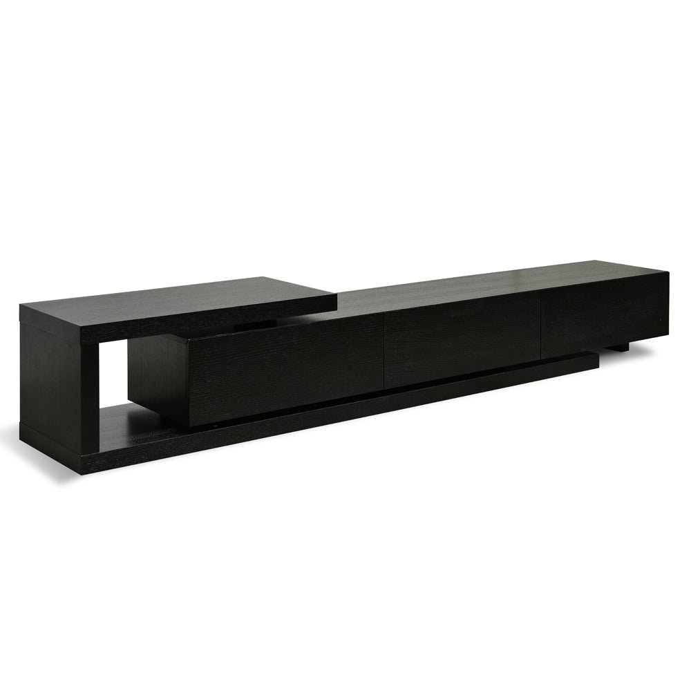 Lowline 2.4-3.07m Entertainment TV Unit | Full Black | Myka Home - View 3