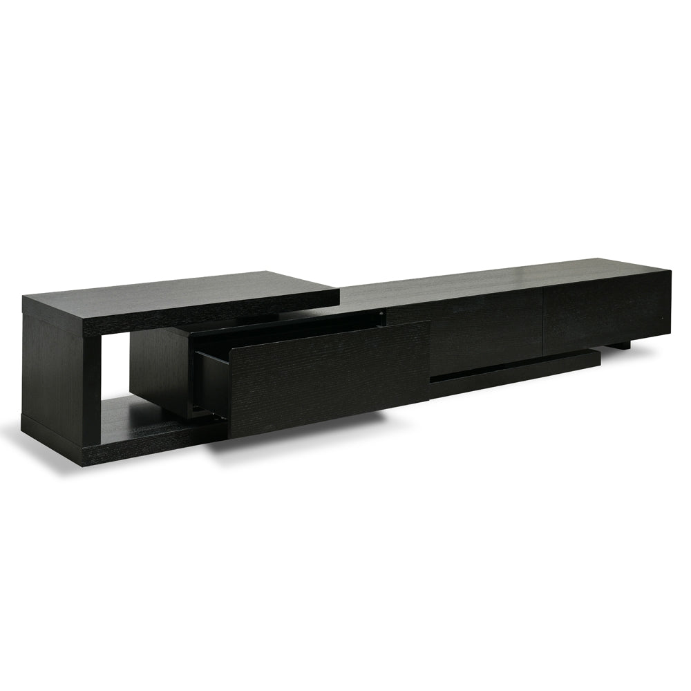 Lowline 2.4-3.07m Entertainment TV Unit | Full Black | Myka Home - View 4