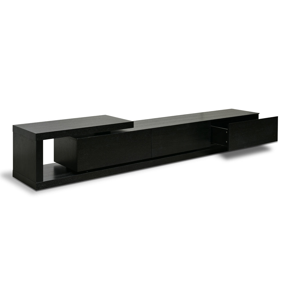 Lowline 2.4-3.07m Entertainment TV Unit | Full Black | Myka Home - View 6