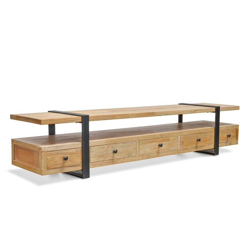 Reclaimed Lowline 2.2m TV Entertainment Unit - View 2
