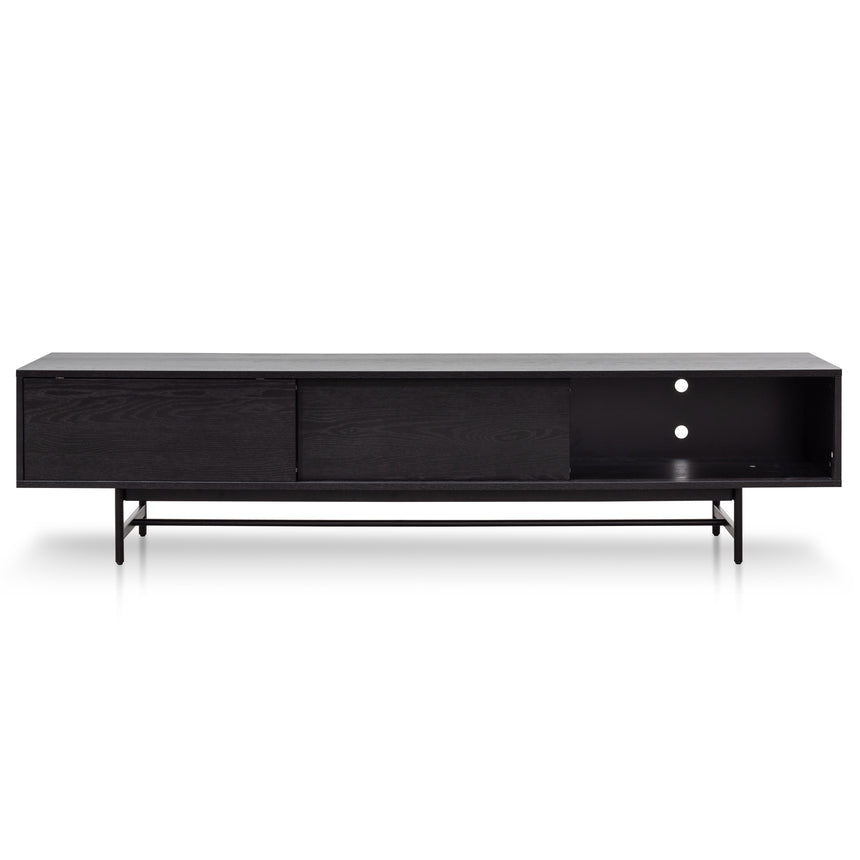 2.1m Wooden Entertainment TV Unit | Full Black | Myka Home - View 6