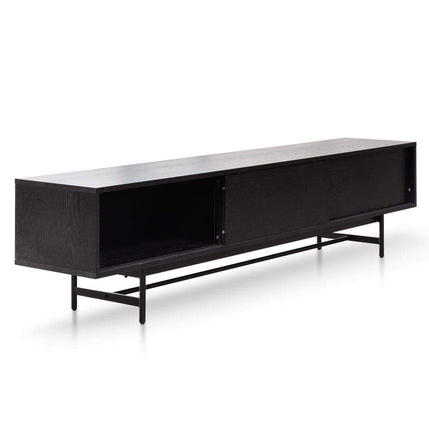 2.1m Wooden Entertainment TV Unit | Full Black | Myka Home - View 5