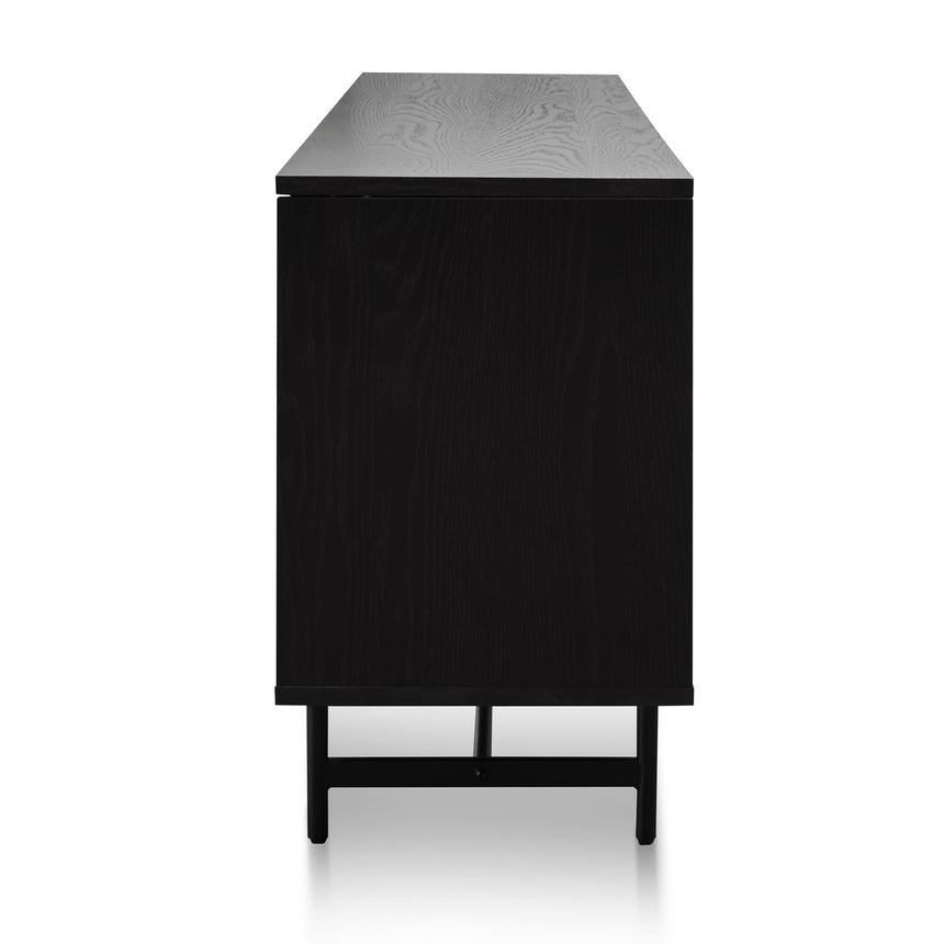 2.1m Wooden Entertainment TV Unit | Black with Flute Gla | Myka Home - View 6