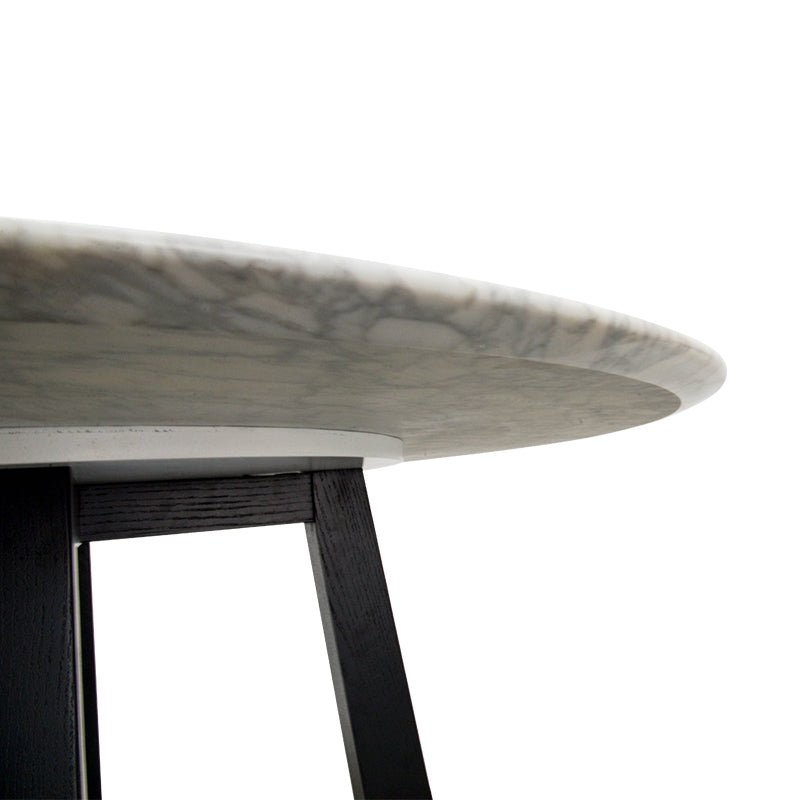 1.15m Round Marble Dining Table - Black Base - View 6