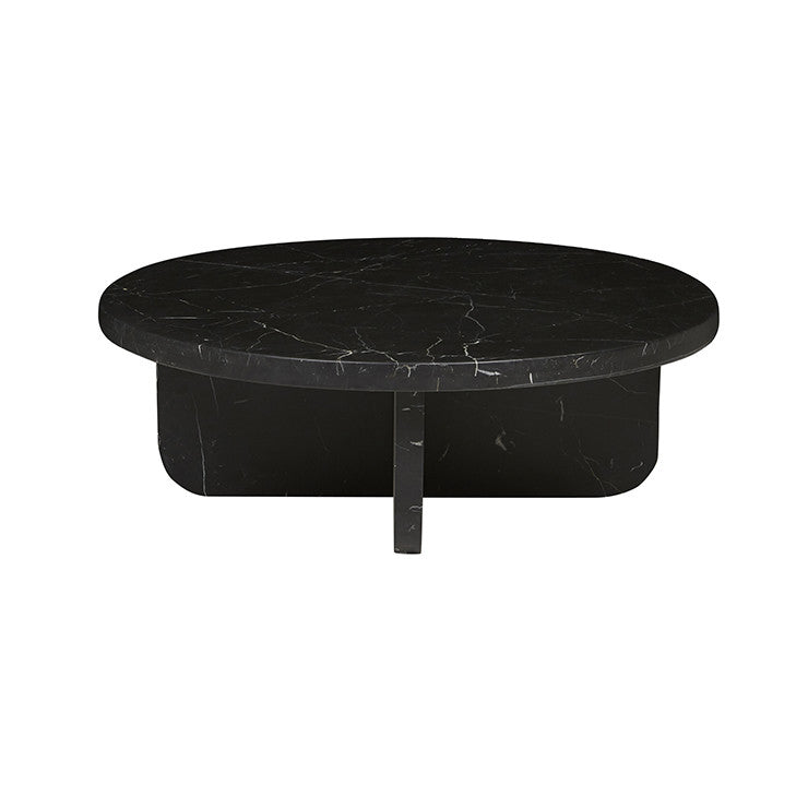 Amara Curve Coffee Table | Black Marble | Myka Home - View 4