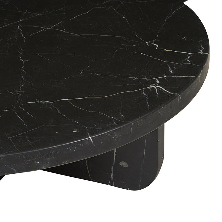 Amara Curve Coffee Table | Black Marble | Myka Home - View 6