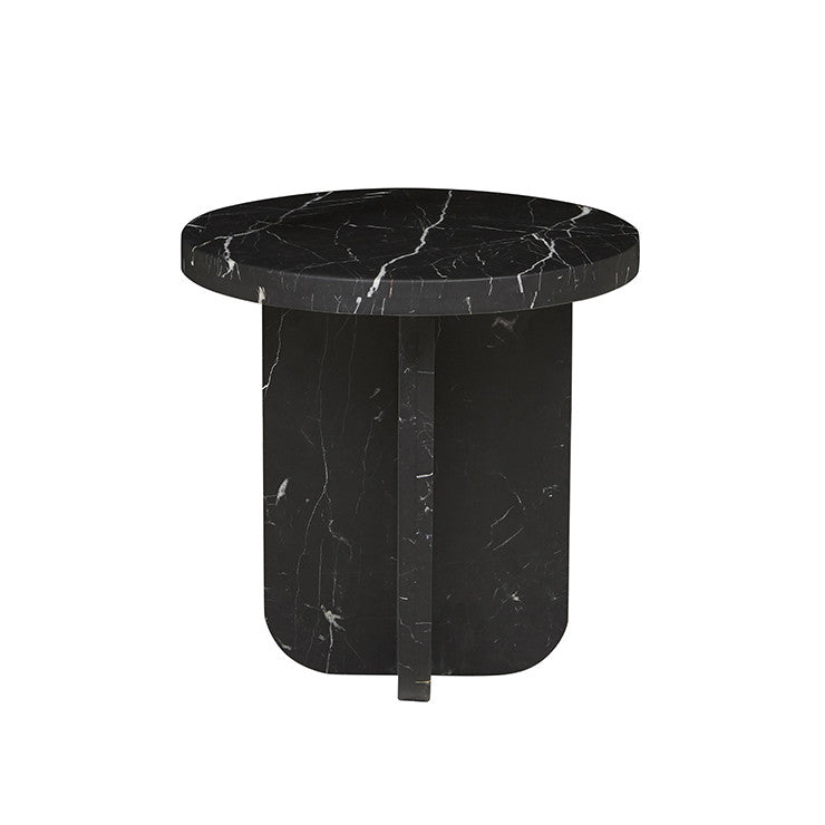 Amara Curve Side Table | Black Marble | Myka Home - View 2