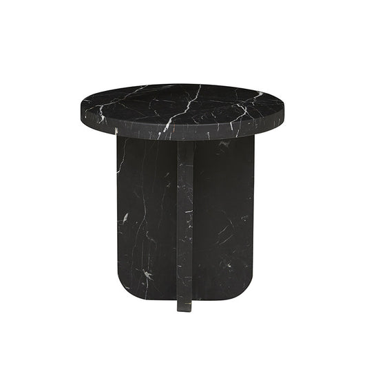 Amara Curve Side Table | Black Marble | Myka Home - View 2