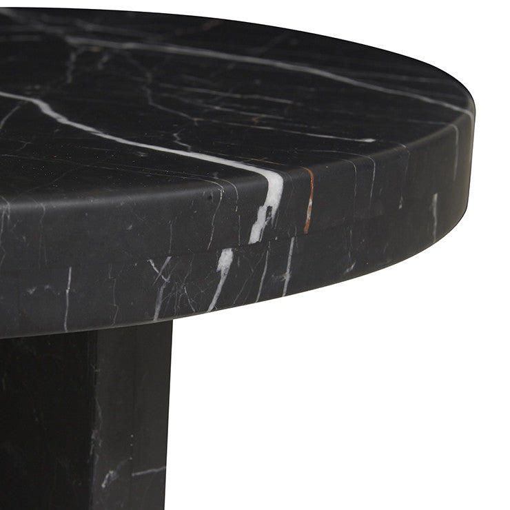 Amara Curve Side Table | Black Marble | Myka Home - View 3