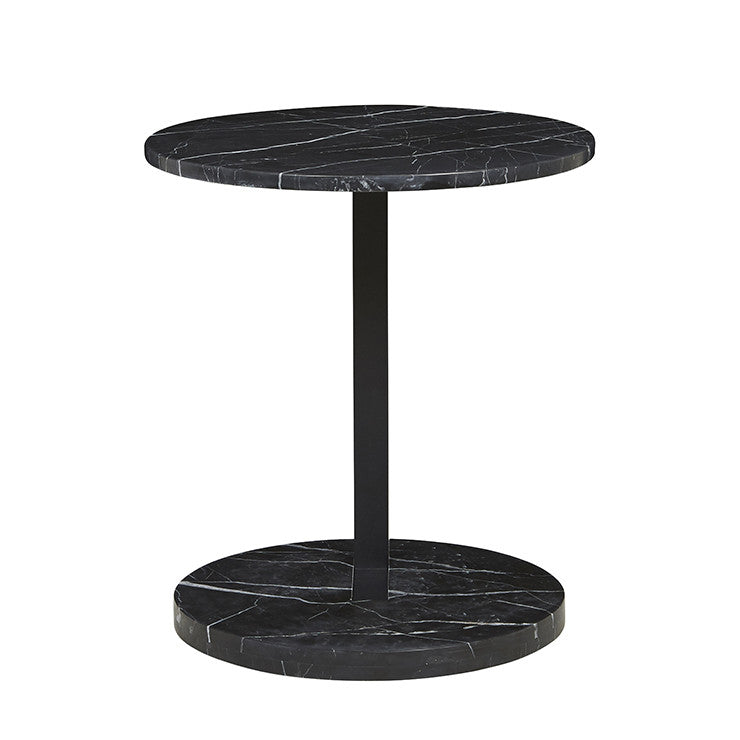 Amara Linear Side Table | Black Marble | Myka Home - View 2
