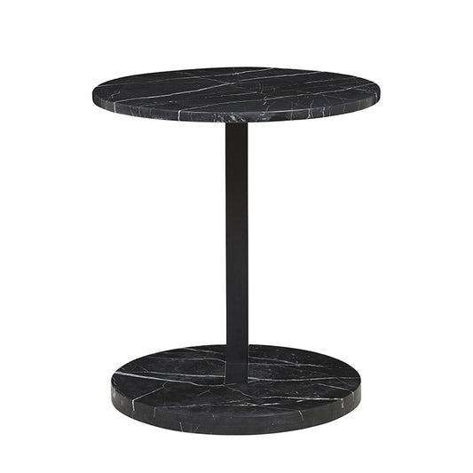 Amara Linear Side Table | Black Marble | Myka Home - View 2