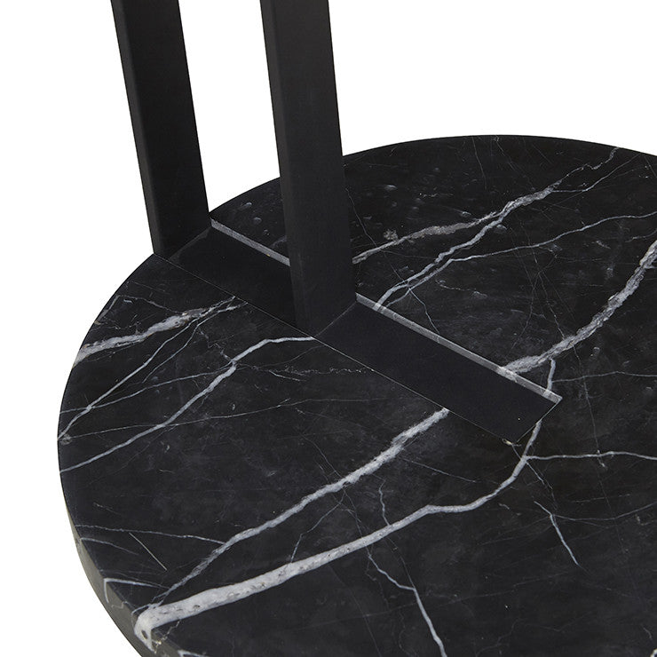 Amara Linear Side Table | Black Marble | Myka Home - View 3