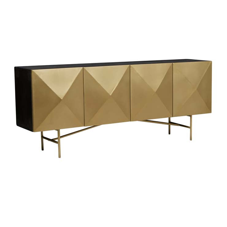Amelie Facet Buffet | Black Brass Buffet | Myka Home - View 2
