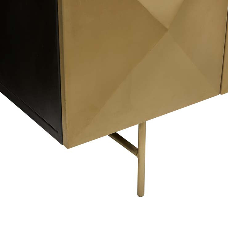 Amelie Facet Buffet | Black Brass Buffet | Myka Home - View 4