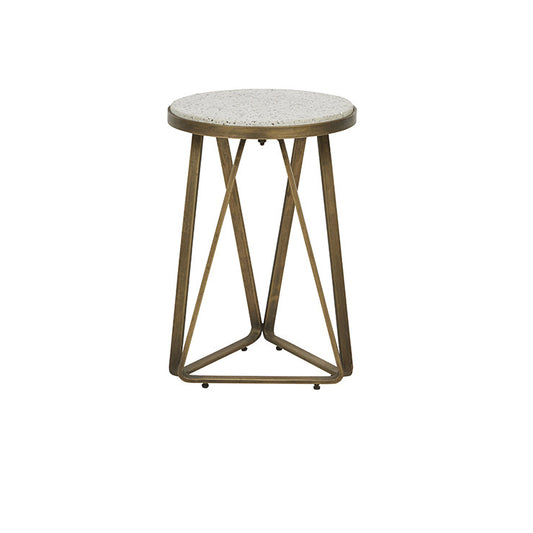 Amelie Luna Side Table | White Terrazzo | Myka Home