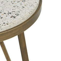 Amelie Luna Side Table | White Terrazzo | Myka Home