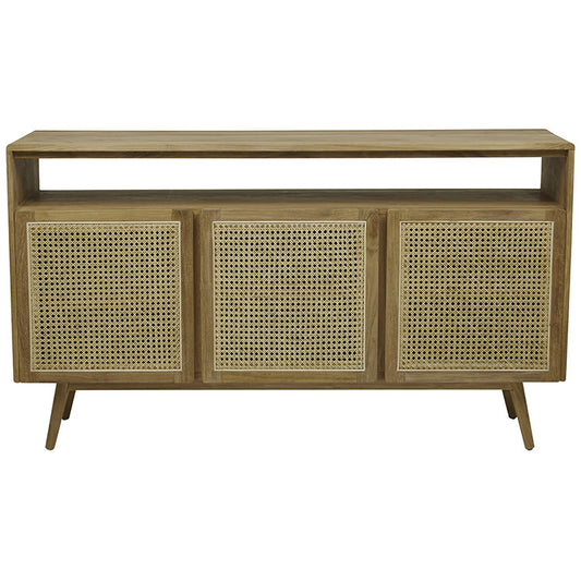 Anja Woven Open Buffet | Natural Teak | Myka Home