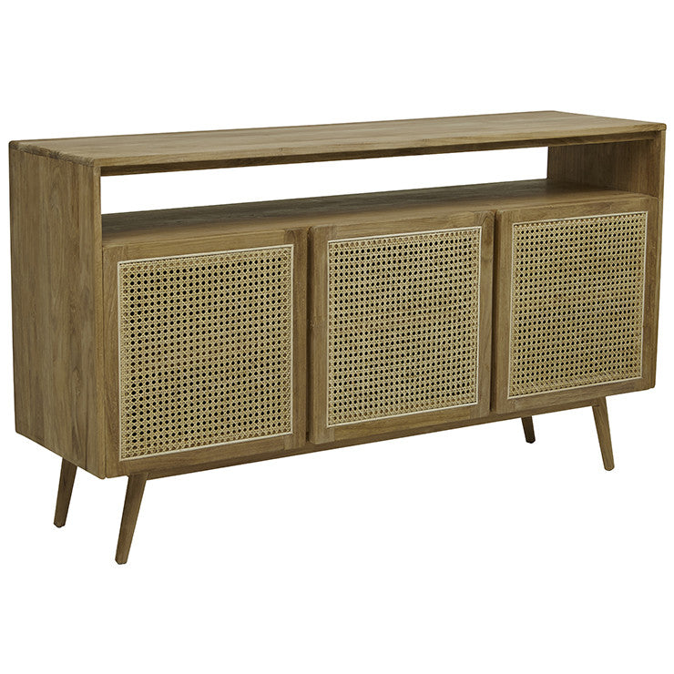 Anja Woven Open Buffet | Natural Teak | Myka Home - View 2