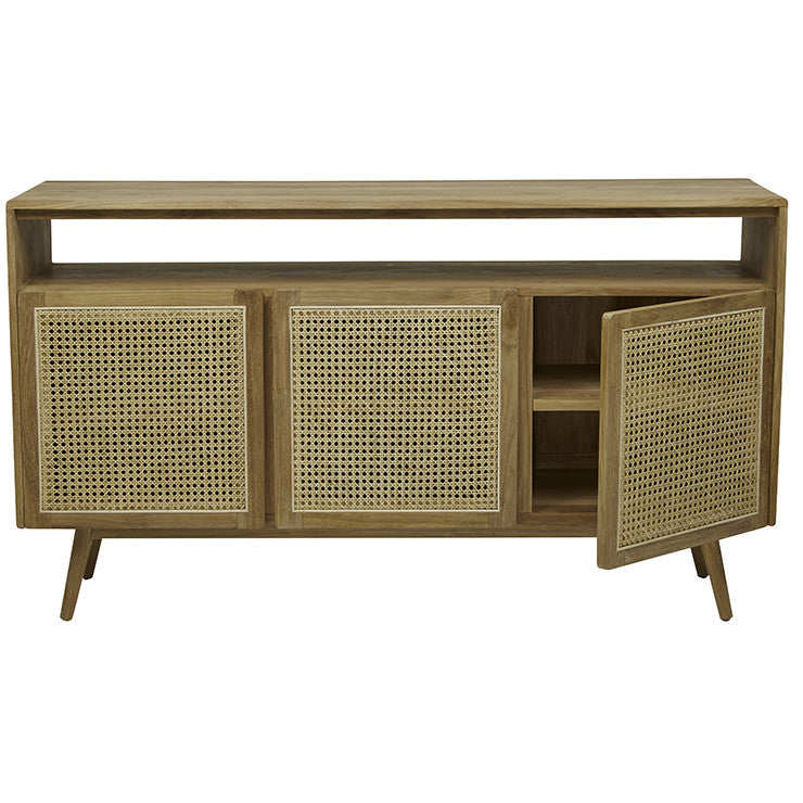 Anja Woven Open Buffet | Natural Teak | Myka Home - View 3