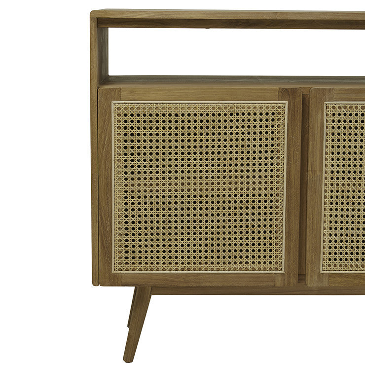 Anja Woven Open Buffet | Natural Teak | Myka Home - View 5