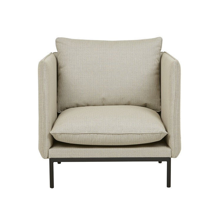 Aperto Curve 1 Seater Sofa | Black Aluminium | Myka Home - View 2