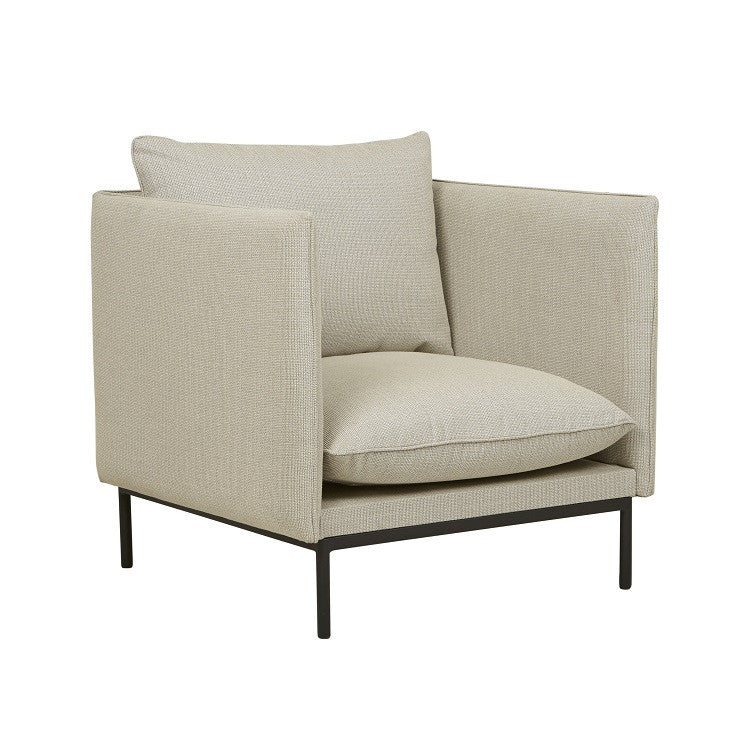 Aperto Curve 1 Seater Sofa | Black Aluminium | Myka Home